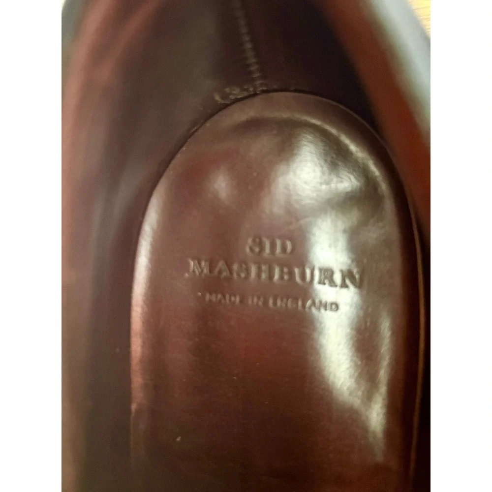 Sid Mashburn Size 10 Black Leather 2 Eyelet Gibson Derby Shoes Made England